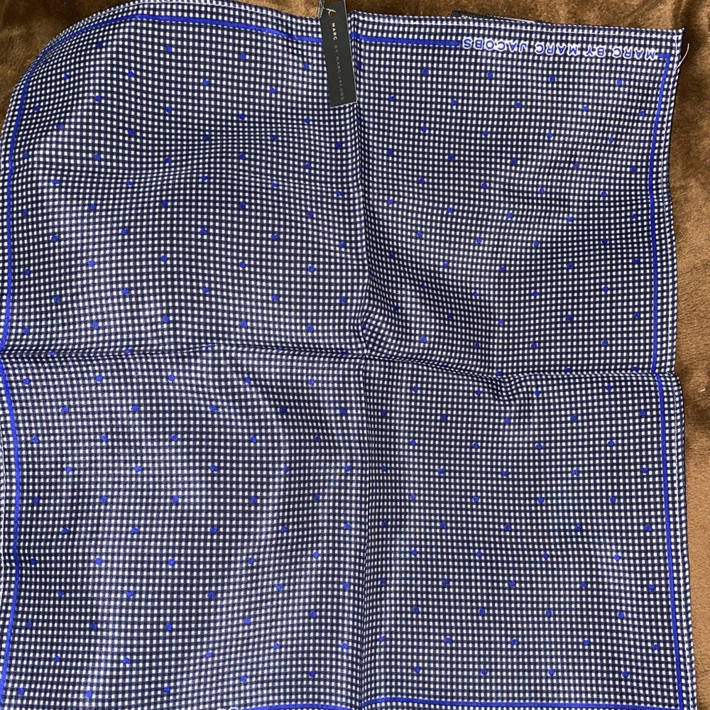 Marc by Marc Jacobs cotton/silk pocket square Brand New With Tags